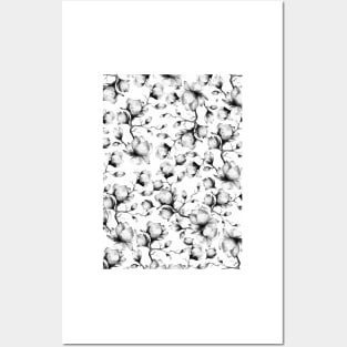 Flower pattern (black and white) Posters and Art